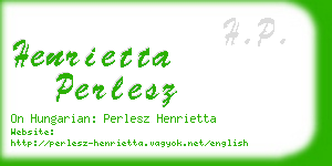 henrietta perlesz business card